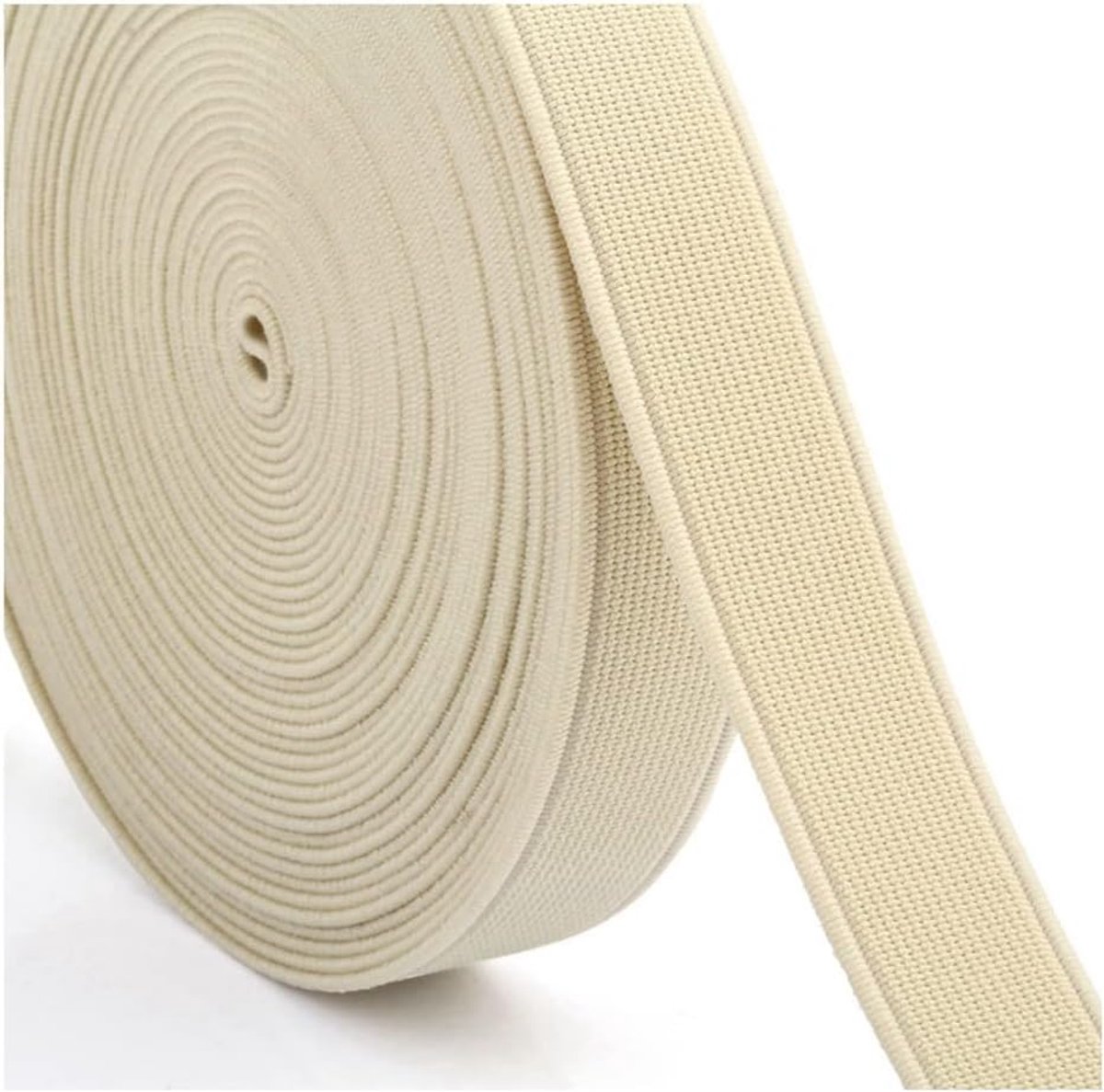 Elastische banden, stretchband voor naaien, canvasbinding, versleutelde elastische band voor doe-het-zelf handwerk, taillebanden, kleding, schoenmaken, 2 cm, beige