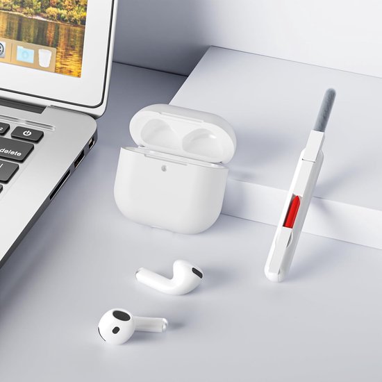 hoes compatibel met Airpods 4 2024, hoes met zichtbare LED aan de voorkant, zachte siliconen beschermhoes voor volledige lichaamsbescherming en schokbestendigheid voor AirPods 4e — afbeelding 5