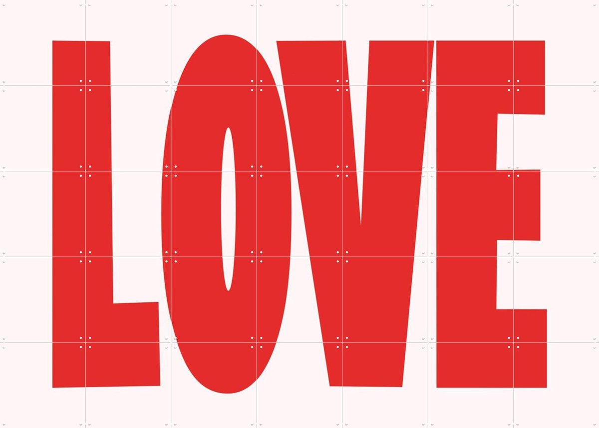 IXXI Love, Hej.Ibiza - 140 x 100 cm - Gratis ophangtool - Grote wanddecoratie en posters - Typografie, Digitale Kunst, Modern, Slaapkamer, Woonkamer