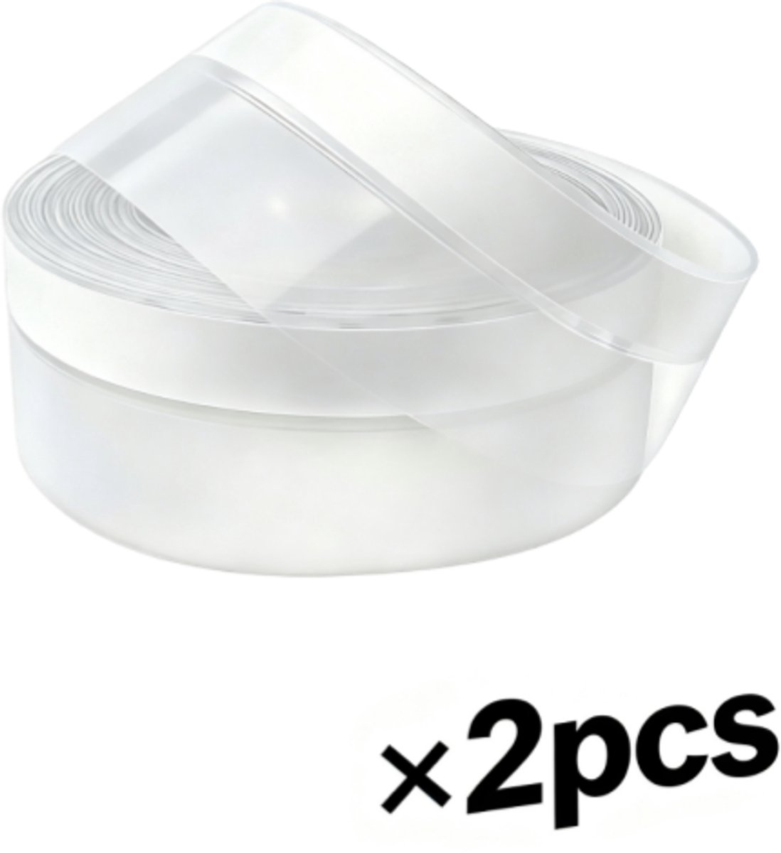 Winddichte strip - zelfklevend - 2,5 cm x 5 m - siliconen - afdichtingsstrip - geschikt voor deuren en ramen - op maat te snijden - 2-pack - transparant