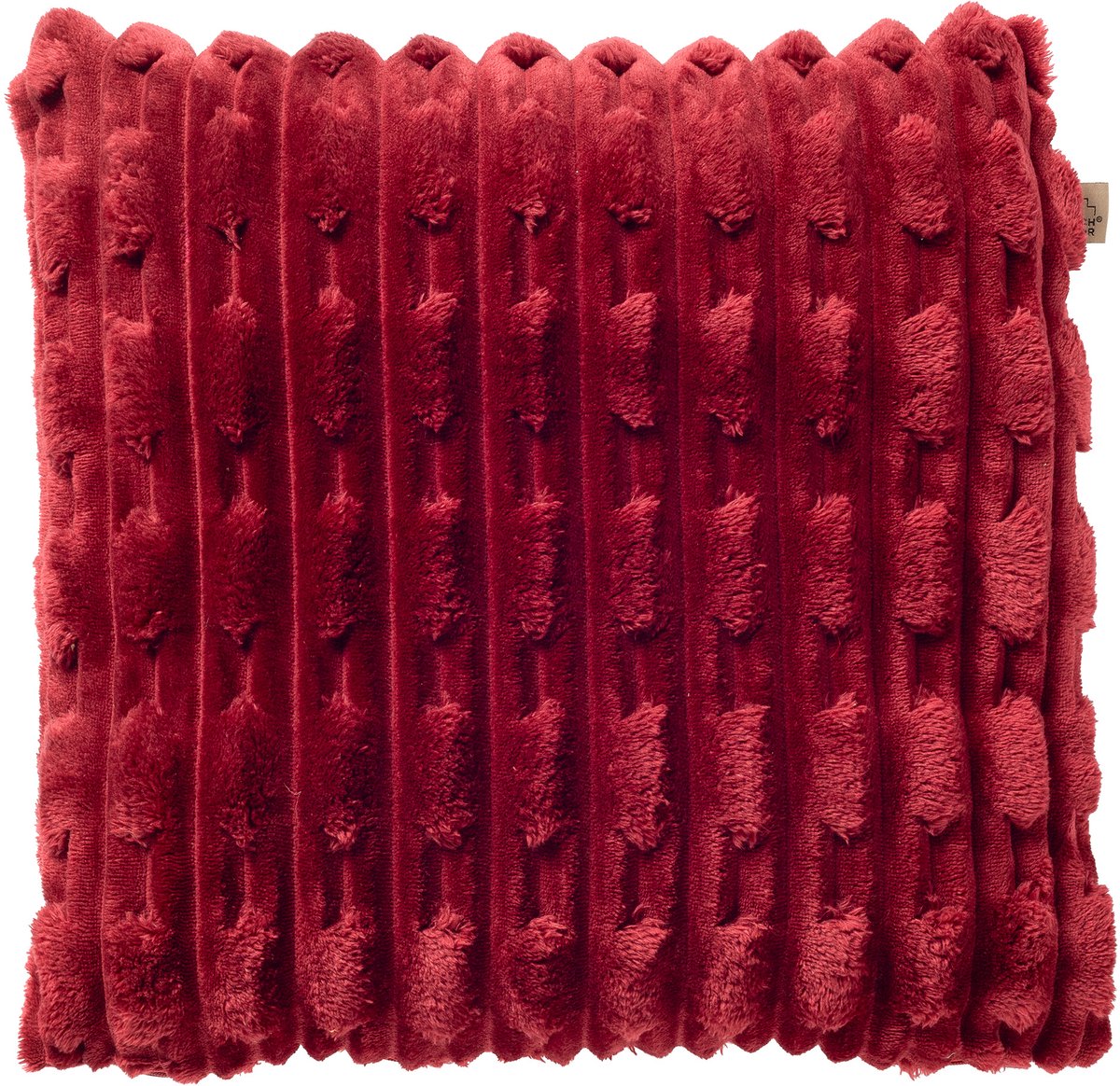 Dutch Decor LUCA - sierkussen 45x45 cm - gerecycled - bontlook - Merlot - rood - Inclusief binnenkussen - Luxe kussens voor woonkamer & bank