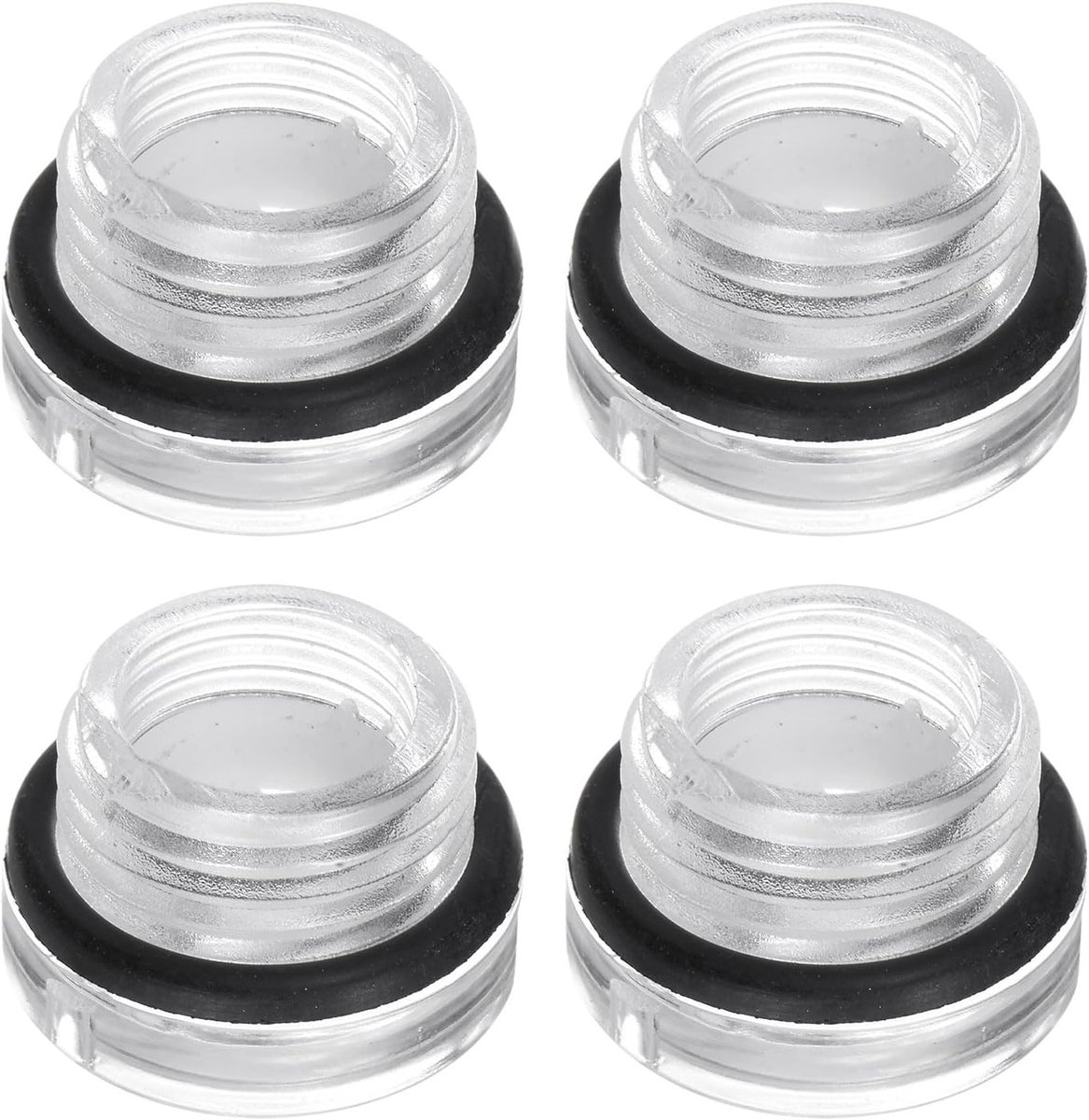 4 stuks glazen oliecontrolelampjes, luchtcompressor, M16 x 1,5 mm, vloeistofniveau-indicator, mannelijke olie-indicator, ronde kop, kunststof O-ring voor armaturen, compressor,
