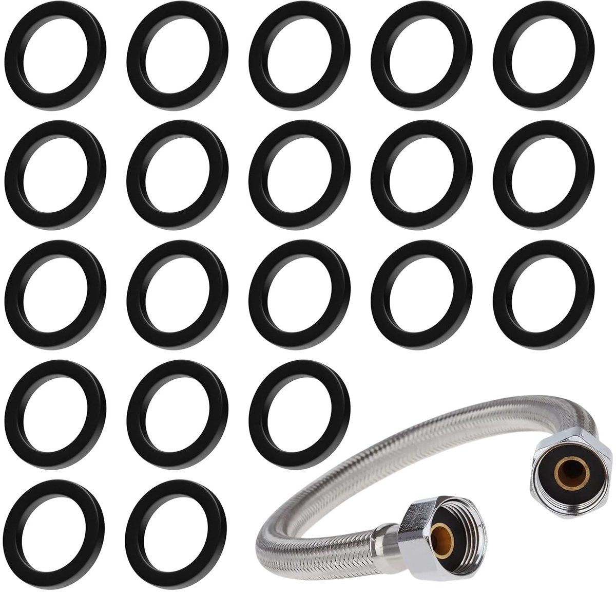 20 stuks douchekop, afdichtingsringen, 3/4 inch reserveafdichtingen, waterdichte platte afdichtingen van duurzaam rubber, eenvoudig te monteren, universele accessoires voor douche, badkamer en keuken
