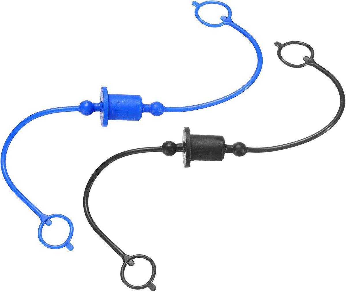 2 sets met deksel en hydraulische stofkappen, 0,64 cm, ISO-A-stekker en stofkap voor snelle verbindingen, luchtkoppelingsafdekking, blauw/zwart
