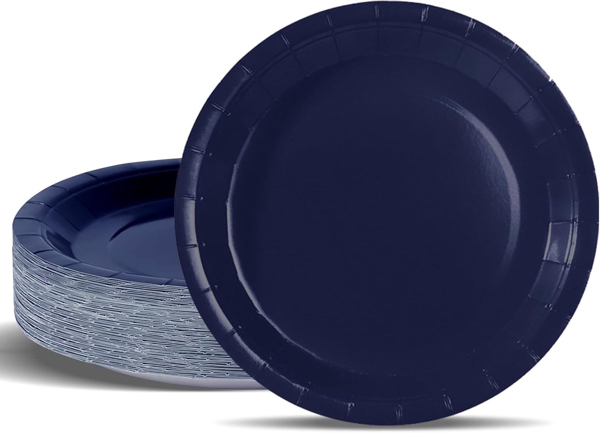 Wegwerpborden van karton, donkerblauw, 50 stuks (23 cm)