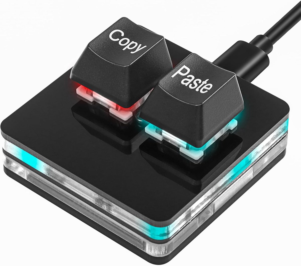 USB Mini toetsenbord met 2 toetsen voor kopiëren en plakken, OSU-toetsenbord, hot-swap, eenhandig mechanisch gamingtoetsenbord met USB-kabel voor ritmegames