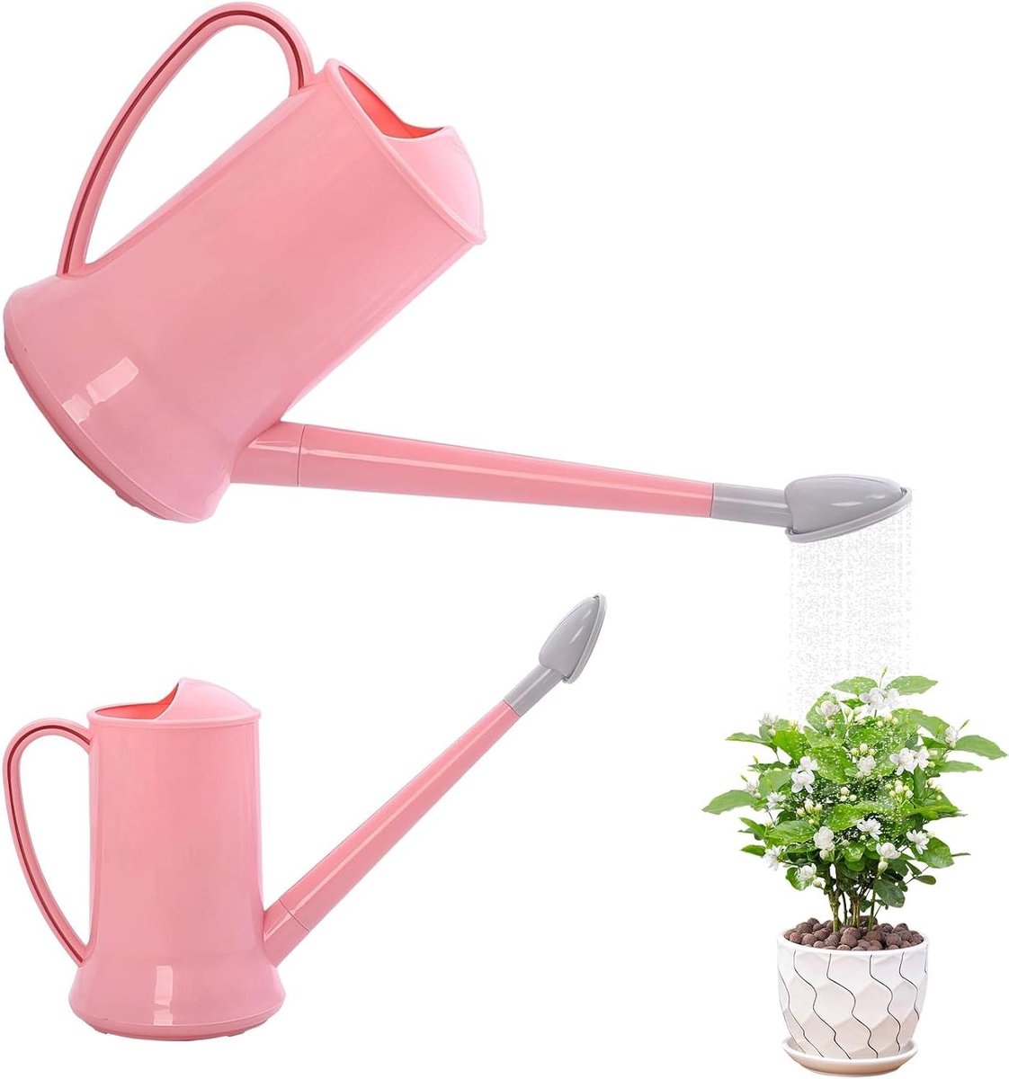 Gieter 2 Liter - Waterplanten Spuitfles - Planten Bewateren - Lange Afneembare Tuit - 42 cm Hoog - Roze