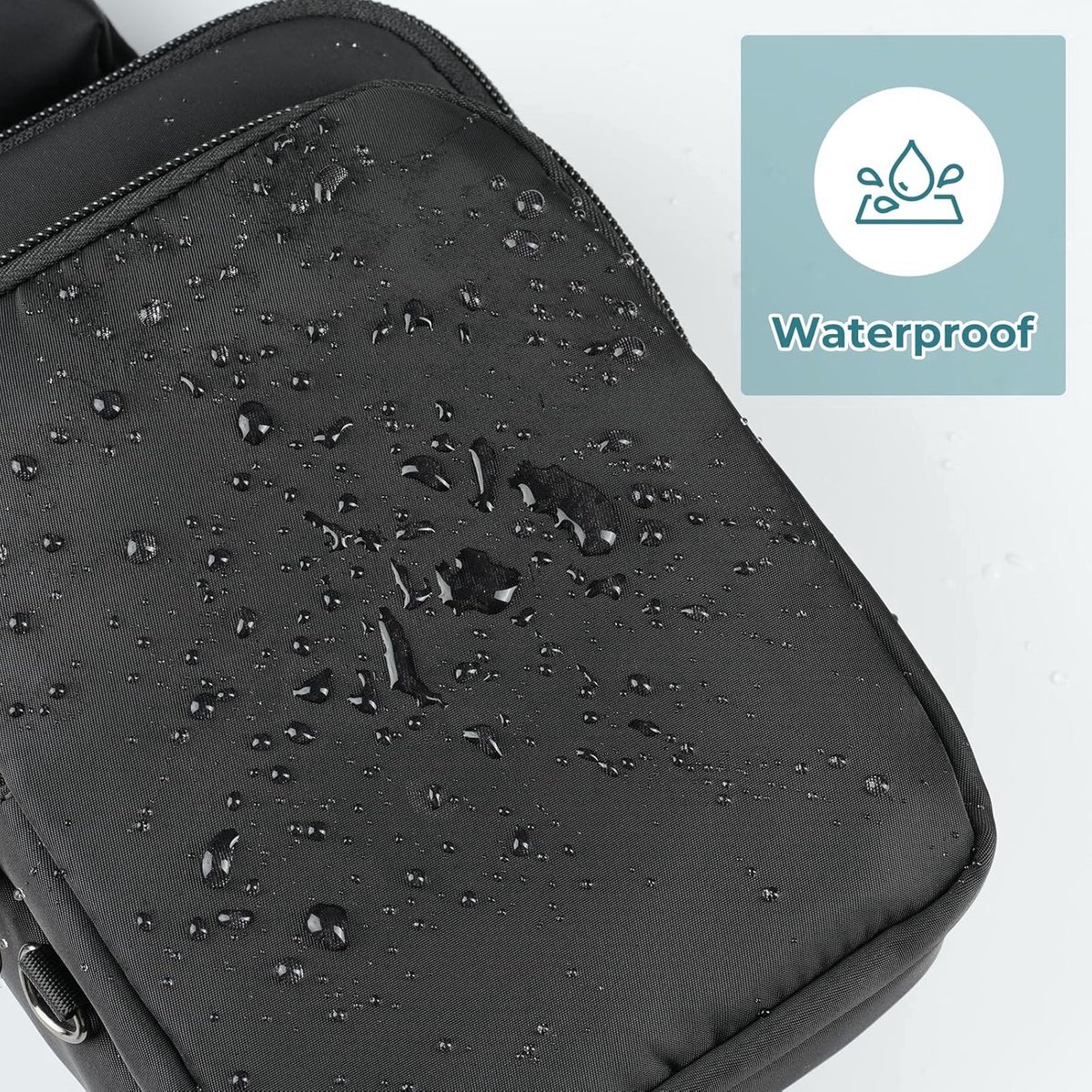 Anti-diefstal schoudertas met RFID-blokkering en ritssluiting, waterdichte crossbodytas, reistas voor mannen en vrouwen voor buitensporten en wandelen-Donkerbruin