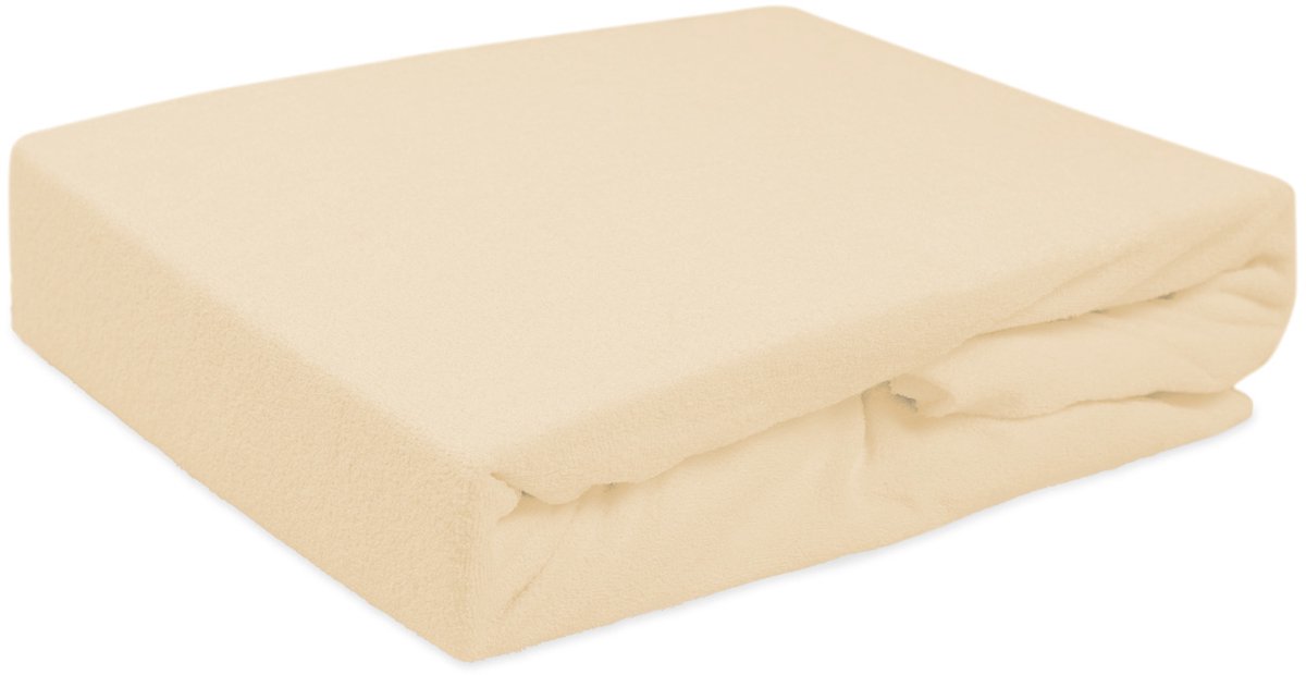 Darymex Frotte Hoeslaken 90x200 cm - Met Elastiek Rondom - Lichtbeige - Extra Zware Kwaliteit