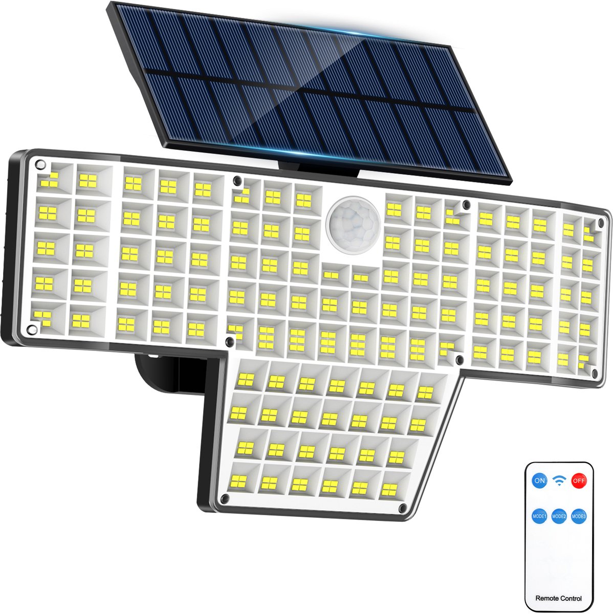 YONO Solar Buitenlamp met Bewegingssensor - 448 LED - Wandlamp Buiten - Buitenlamp Zonne-energie - IP65 - Afstandsbediening - 3 Lichtstanden