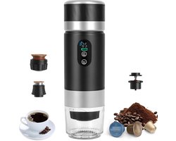 Draagbare Espressomachine - Reis Koffiezetapparaat - Verse Espresso Maken - 3-in-1 Compatibel - 80 ml - Zwart
