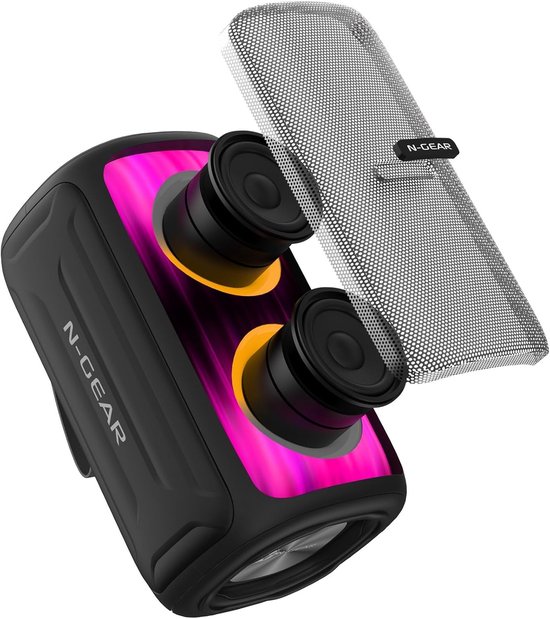 Party speaker 300W Bluetooth Partyspeaker met LED verlichting Karaoke microfoon 2x10 inch Woofer 6 uur batterijduur — afbeelding 3