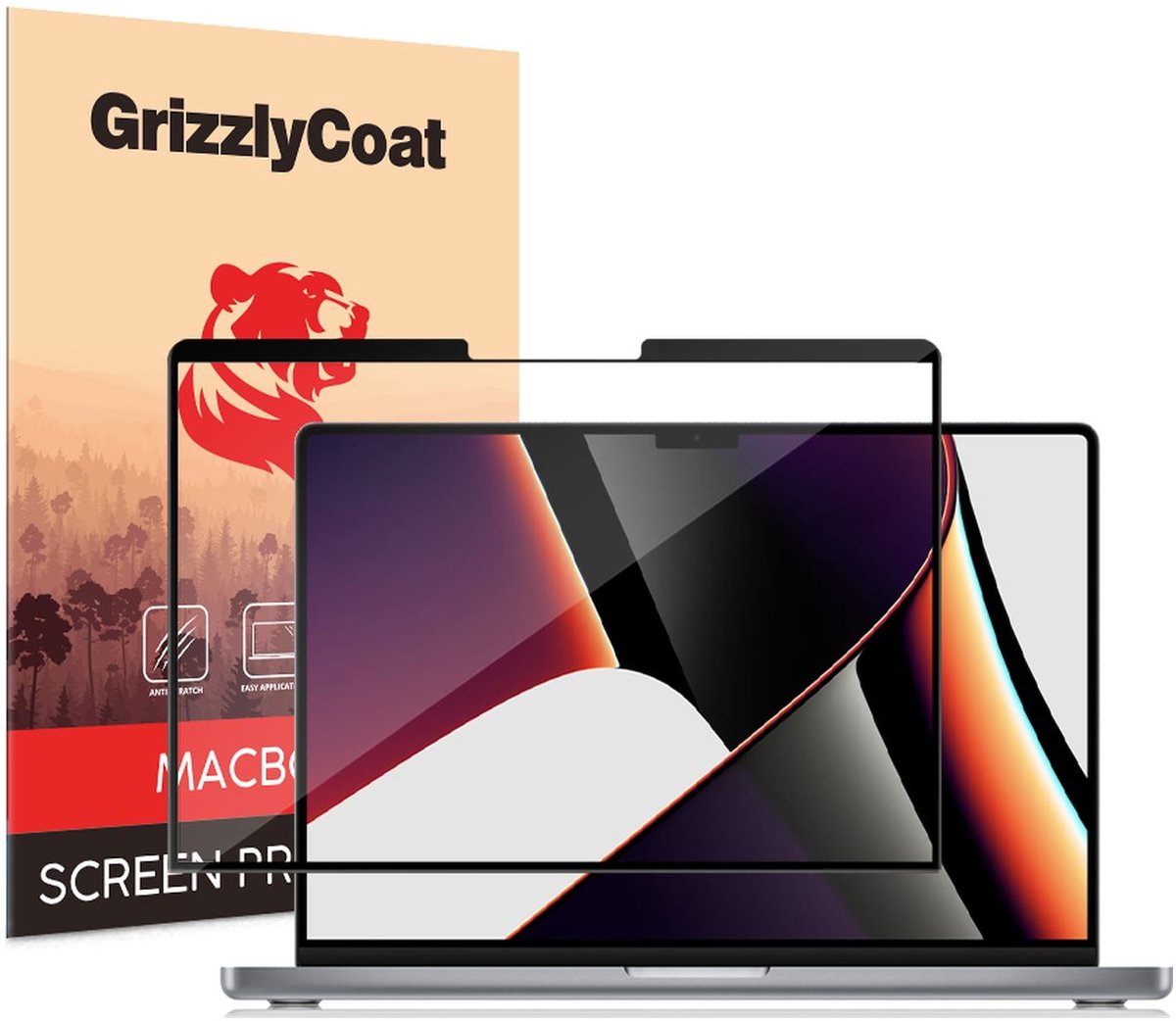 GrizzlyCoat Screenprotector geschikt voor Apple MacBook Pro 14 Inch (2021-2026) | GrizzlyCoat Premium Screenprotector Folie - Case Friendly