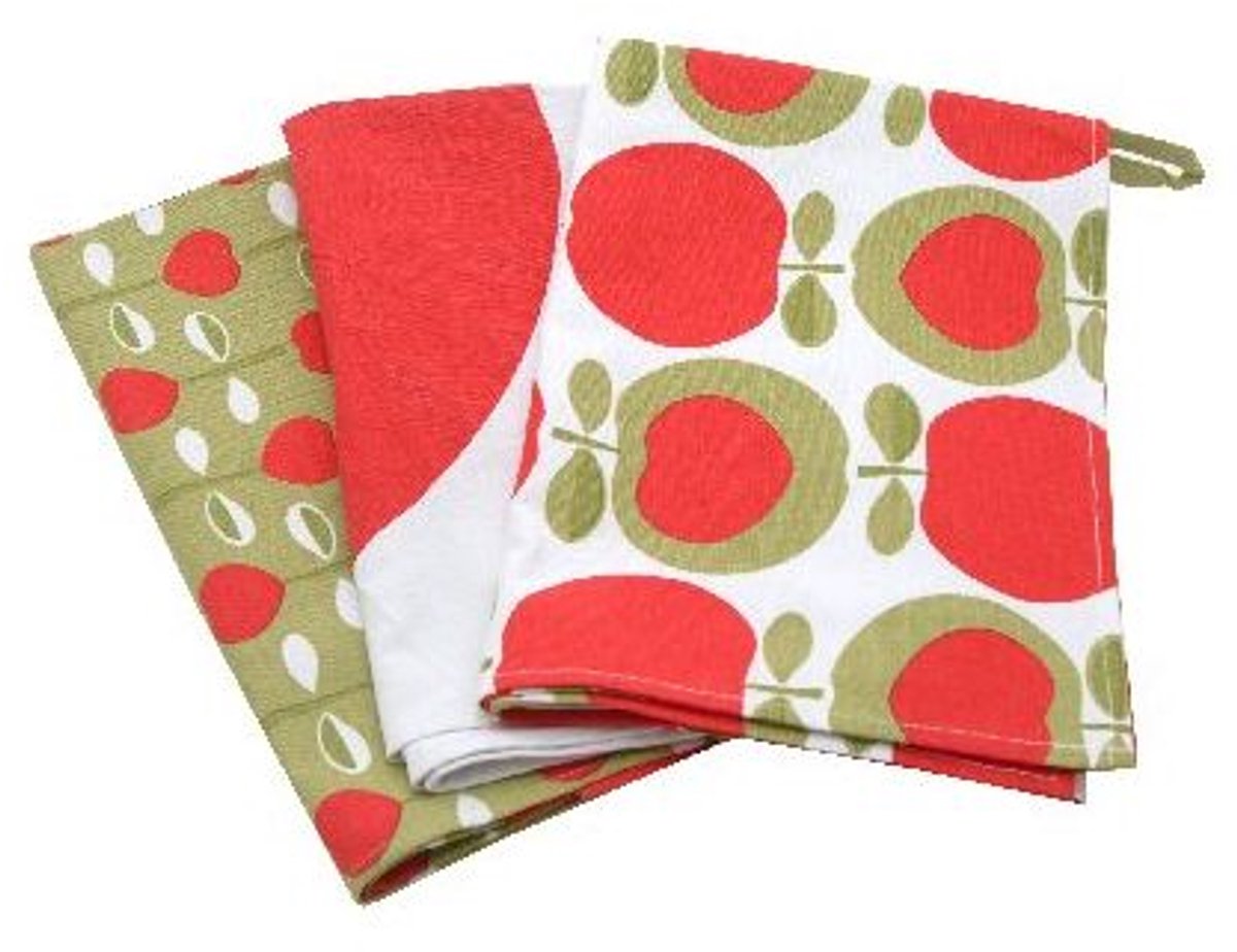 Typhoon Set van 3 Keuken/Theedoeken Apple Heart Point-Virgule TYP-1401-723