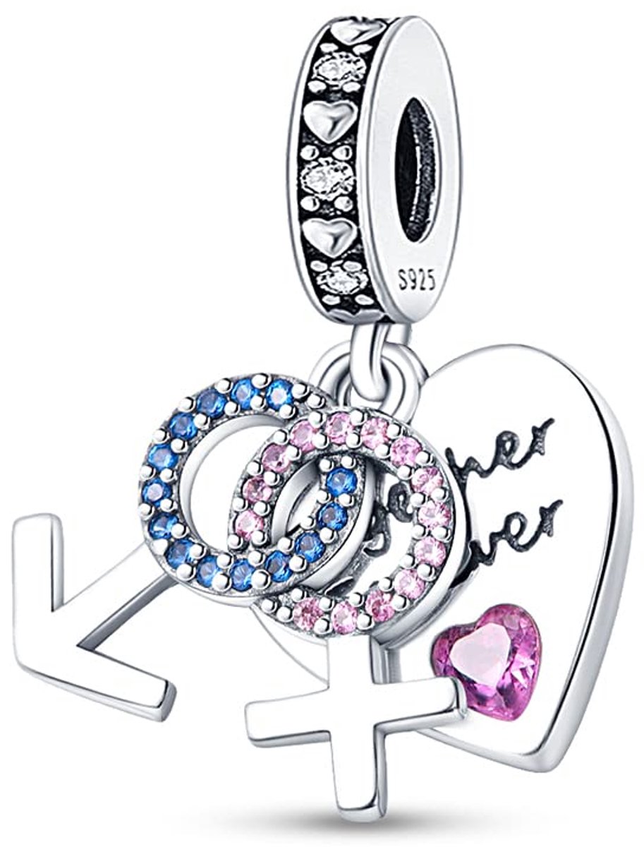 Bedelhanger voor dames, 925 sterling zilver, bedels, geschikt voor armband en halsketting, compatibel met Europese armbanden voor vrouwen en meisjes C3