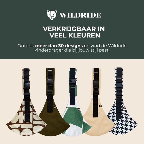 Wildride® Kinderdrager Koffie - 100% Katoen - Lichtgewicht & Draagbaar - Heupdrager Voor Kinderen van 9 Maanden tot 4 Jaar - Draagzak voor Baby en Peuter - Baby Carrier - Tot 20 kg