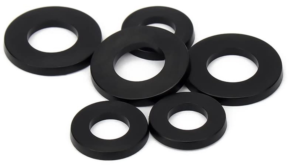 sluitringen zwart, kunststof sluitringen, nylon afstandsschijven M6×12×1.5 mm,100 pcs