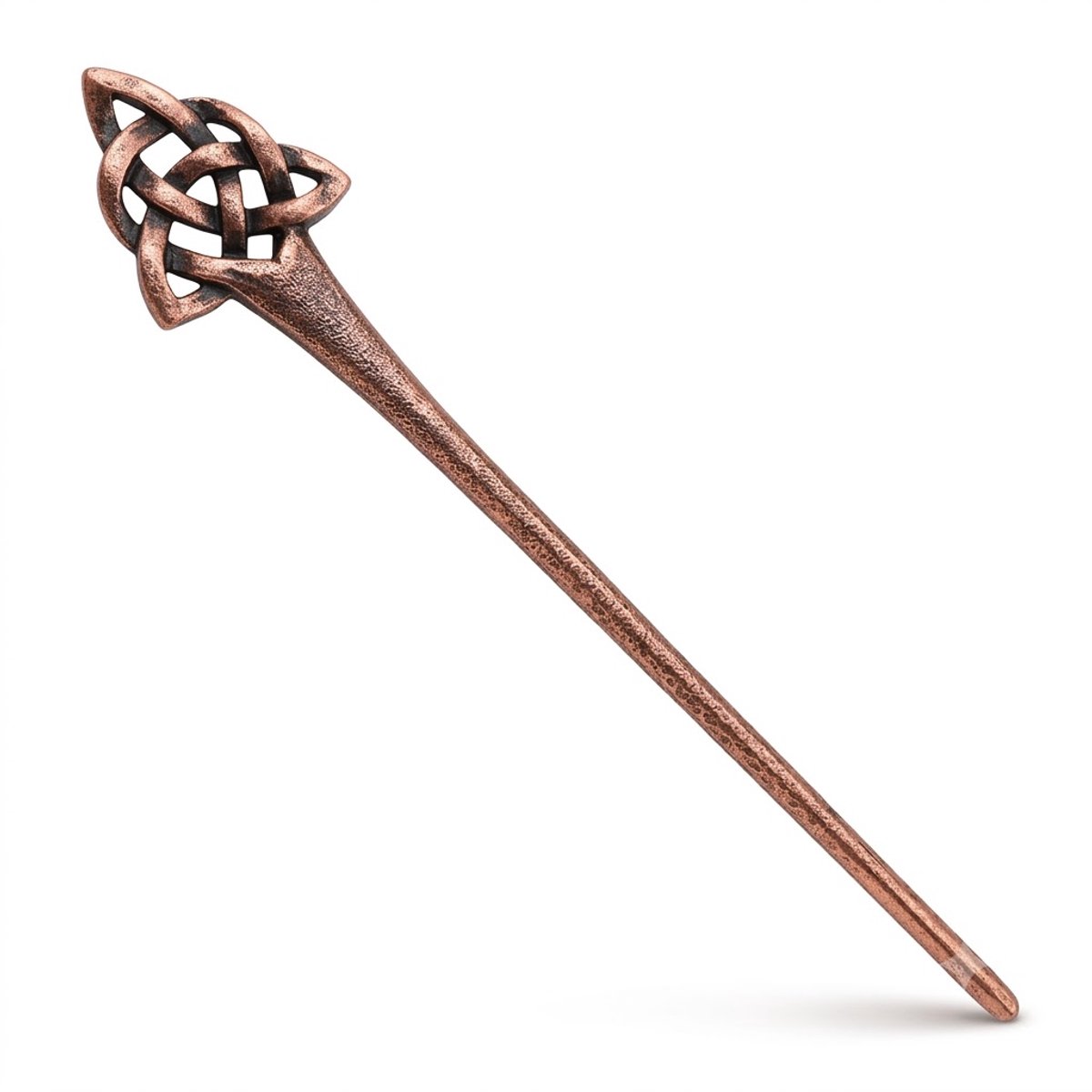 Donker bronskleurige haarpin dames vintage haarpin met Keltisch knoopwerk driehoek ontwerp metalen haarspeld voor haarknot opsteek kapsel minimalistisch haar accessoire