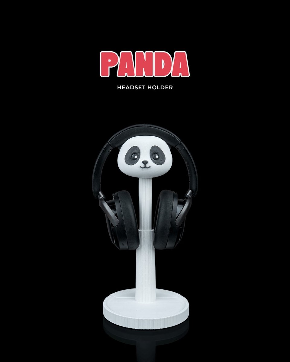 Panda - Koptelefoonhouder voor bureau en gaming setup - Decoratieve houder - headset standaard, bureau organizer, kantoor, werkplek