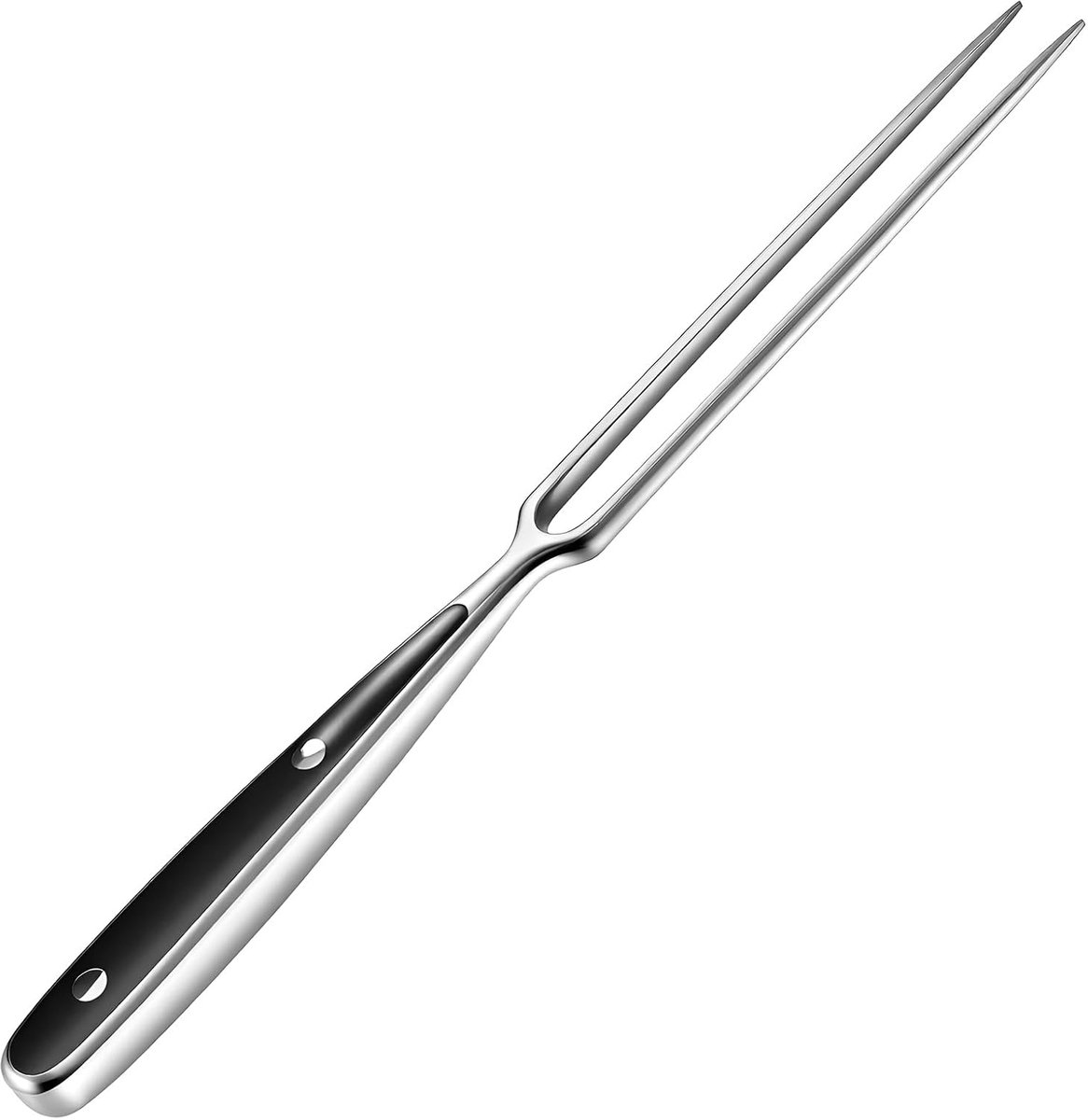 snijvork van roestvrij staal met stalen handvat en zwarte ABS-accenten - 30 cm voor kalkoen, braden en barbecue