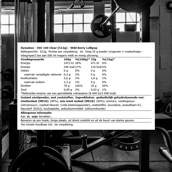 Dymatize ISO 100 Clear (512g) Wild Berry Lollipop - Eiwitten - Helder eiwit — afbeelding 2