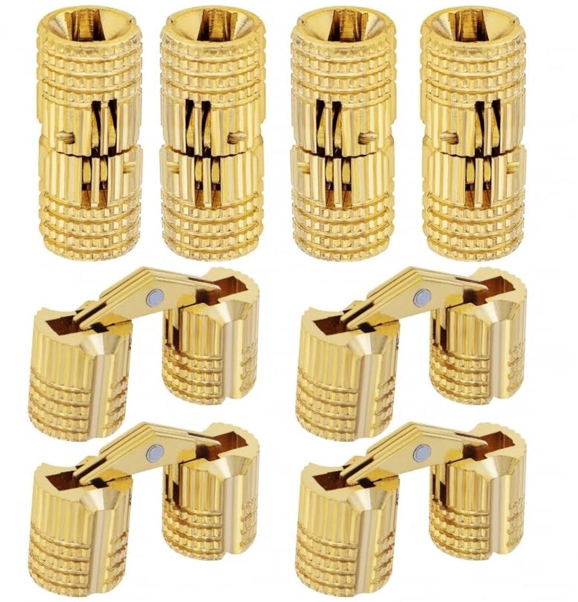 Scharnieren van messing, 10 mm, verborgen scharnieren, openingshoek van 180 graden voor sieradendoos, geschenkdoos, werkbladen (10 mm)