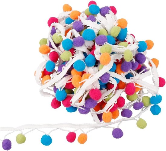 pompon trimbal, franjes, trimband voor kleding, accessoires, handwerk, 5 m naai-band — afbeelding 2