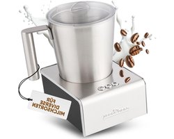 Melkopschuimer Elektrisch - Warme Koude Functie - Koffie Creëren - 6 Functies - 500 ml Schuim - Zilverkleurig