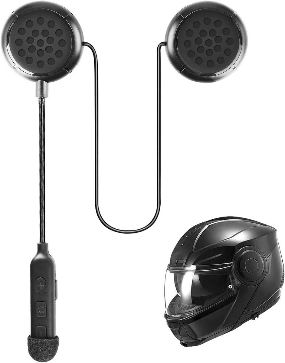 Motorhelm Headset - Bluetooth Motorfiets - Veilig Communiceren - DSP Ruisonderdrukking - 600mAh Batterij - Zwart