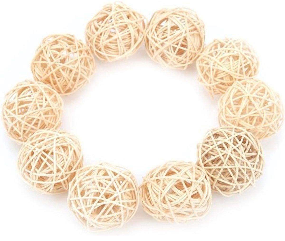 10Pcs Rattan Balls, Natural Parrot Parakeet Chewing Toys Rattan Balls for Parakeet Budgie Cockatoo Hanging DIY Crafts