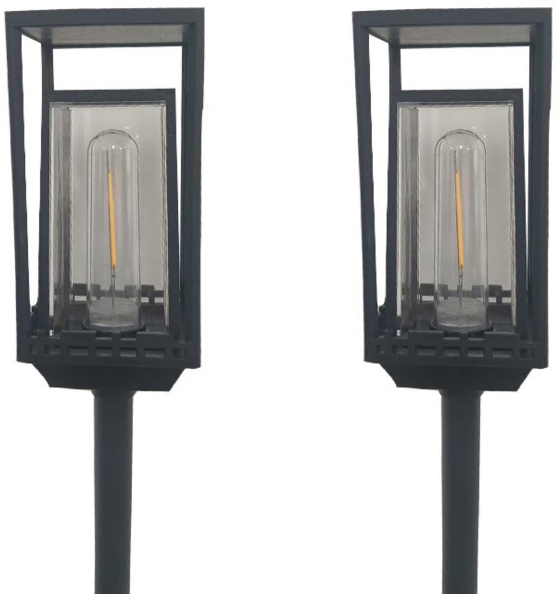 SSTRWGOOD 2 Stuks Wegverlichting - Solarlampen voor Buiten - Moderne IP65 Waterdichte Tuinverlichting met Lange Werktijd - Geschikt voor Balkon Terras Tuin Pad - Plastic - 14x7.5x7.5cm