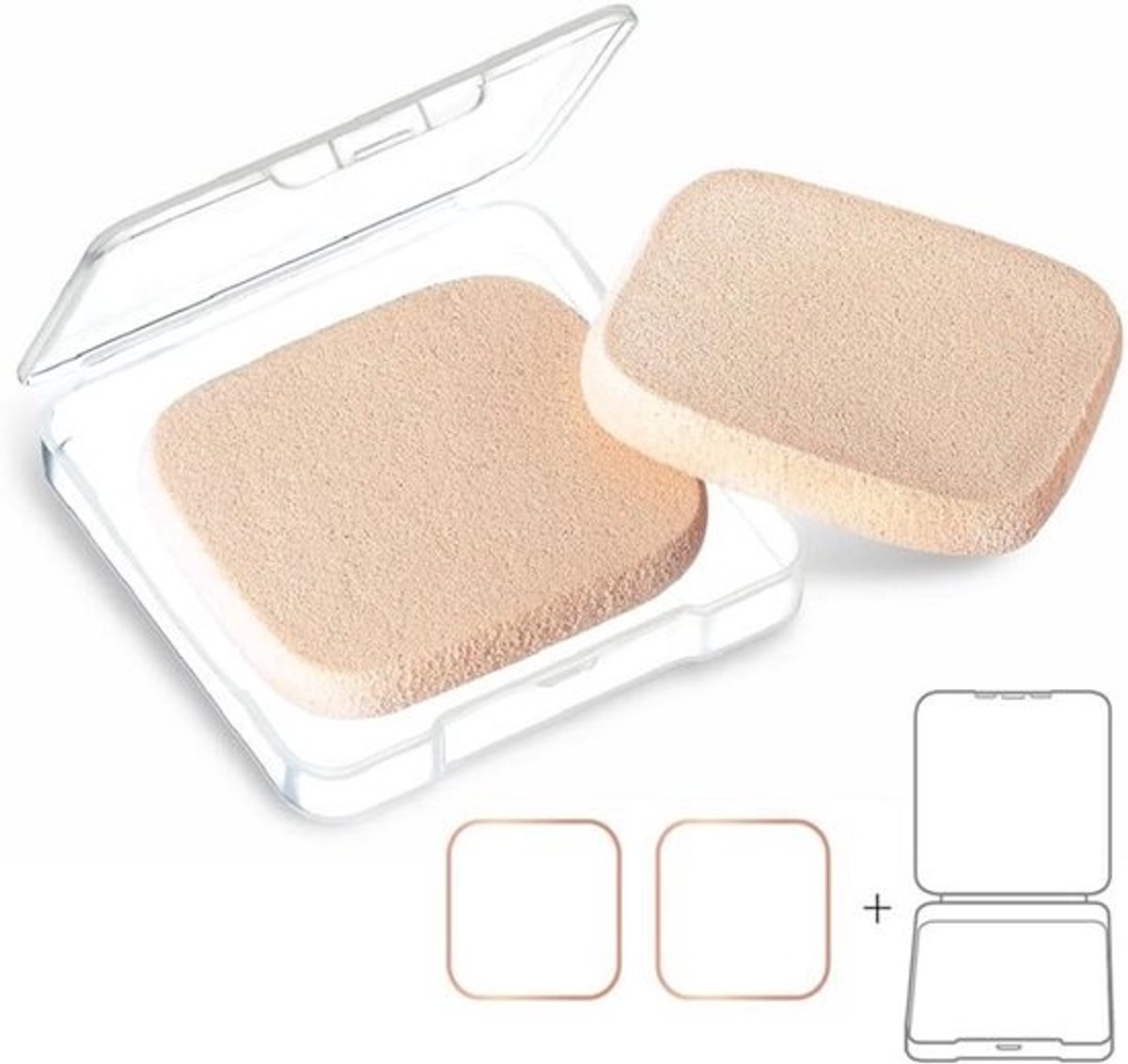 Ronde Make-up Sponzen Set - Perfect voor Vlekkeloze Foundation en Gevoelige Huidtypen