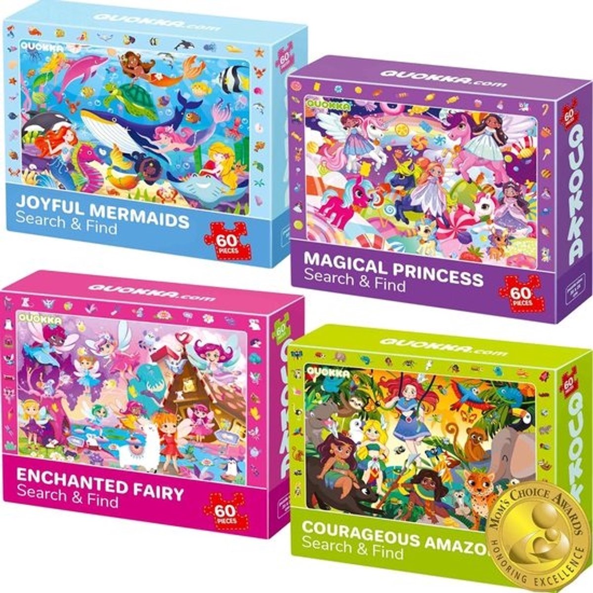 Puzzels voor Kinderen - Educatief Speelgoed Voor Peuters en Meisjes Vanaf 4 Jaar - Eenhoorn Puzzel Bundels met 60 Stukjes
