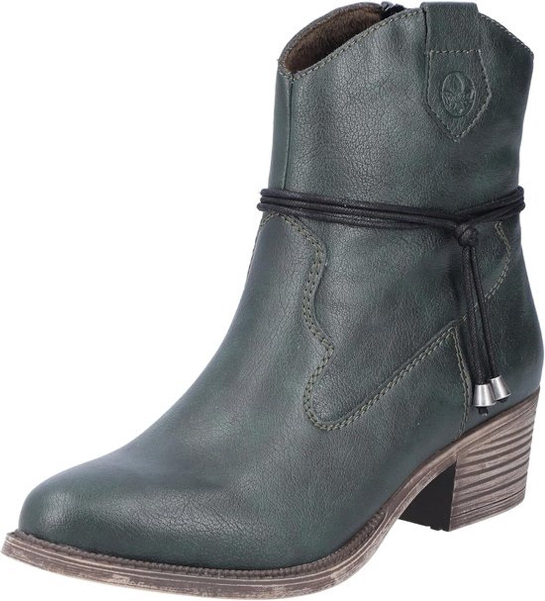 Enkellaarsjes Dames - Comfortabele Laarsjes - Dagelijks Gebruik - Zij Ritssluiting - Blauwgroen