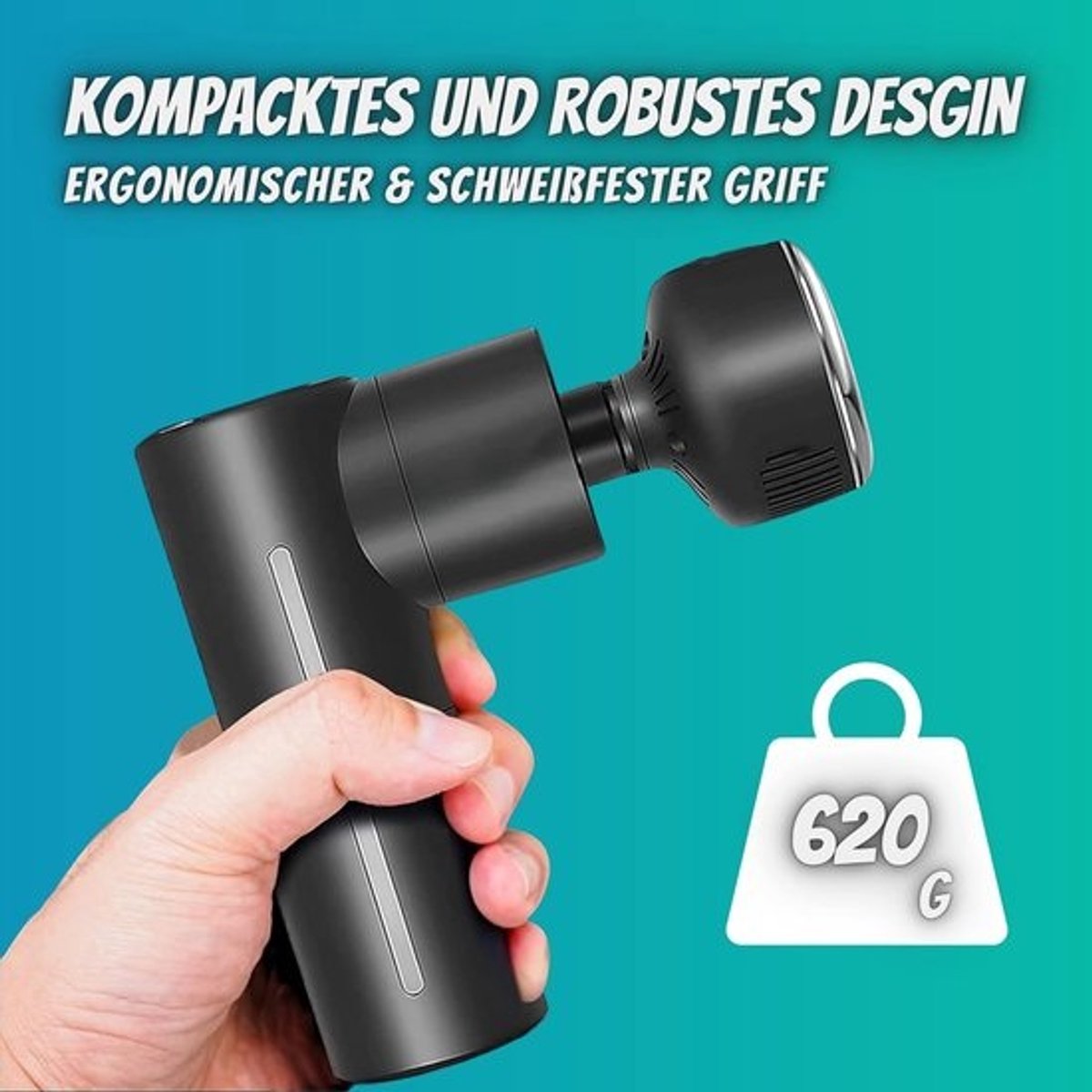 Massagepistool - Herstel Tool - Spierontspanning - Warmte Koude Functie - 14.5 x 5 x 15 cm - Zwart