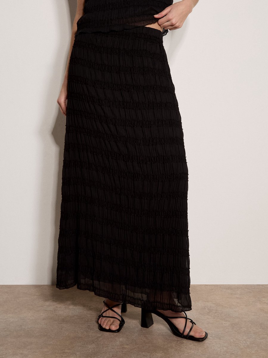 Maxirok van chiffon met ruches