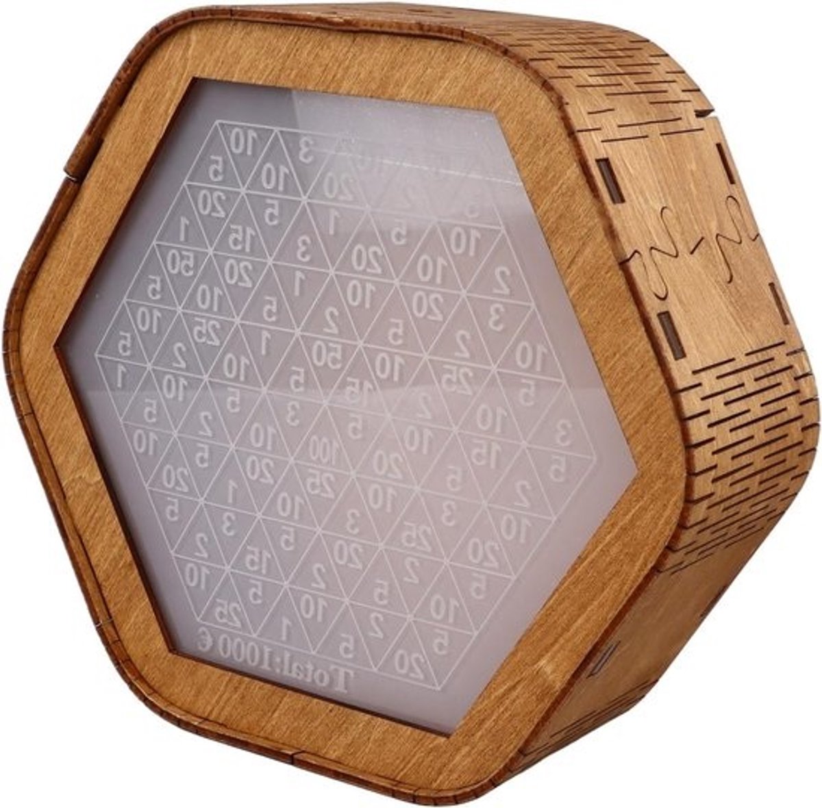 Houten Spaarpot - Geldbesparende Doos - Financiële Doelen - Digitale Weegschaal - 26 x 20 x 4 cm - Natuurlijk Hout