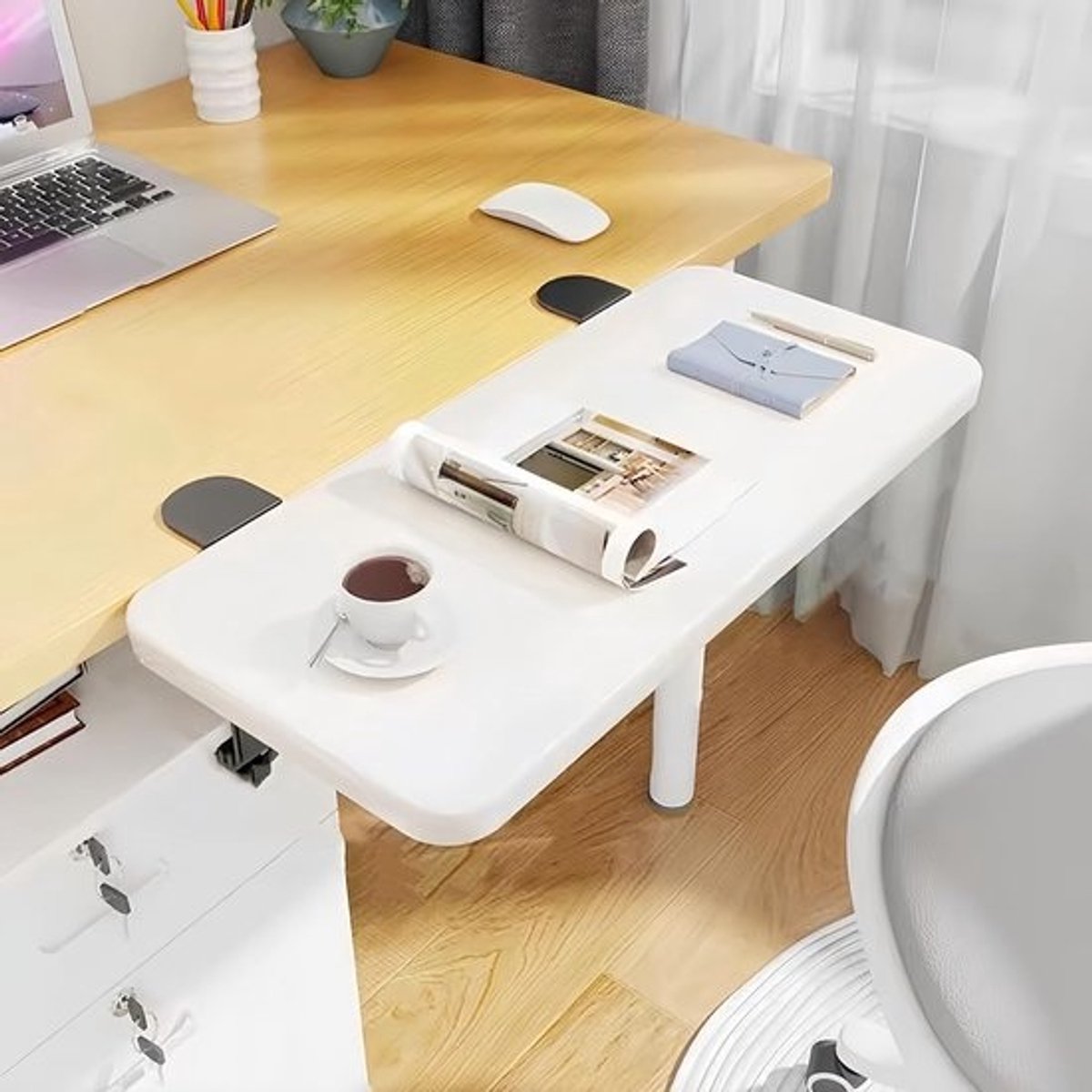 Bureau Lade - Desktop Plank - Werkruimte Verbeteren - Ergonomisch Ontwerp - 60 x 20 cm - Wit