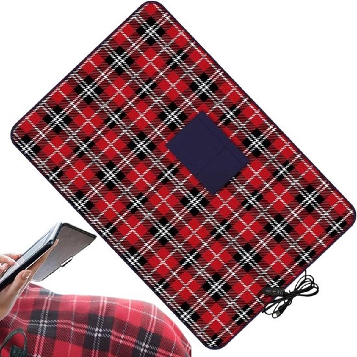 Elektrische Warmtedeken - Verwarmingsdeken Draagbaar - Comfort en Warmte - USB-Voeding - 88 x 65 cm - Meerkleurig