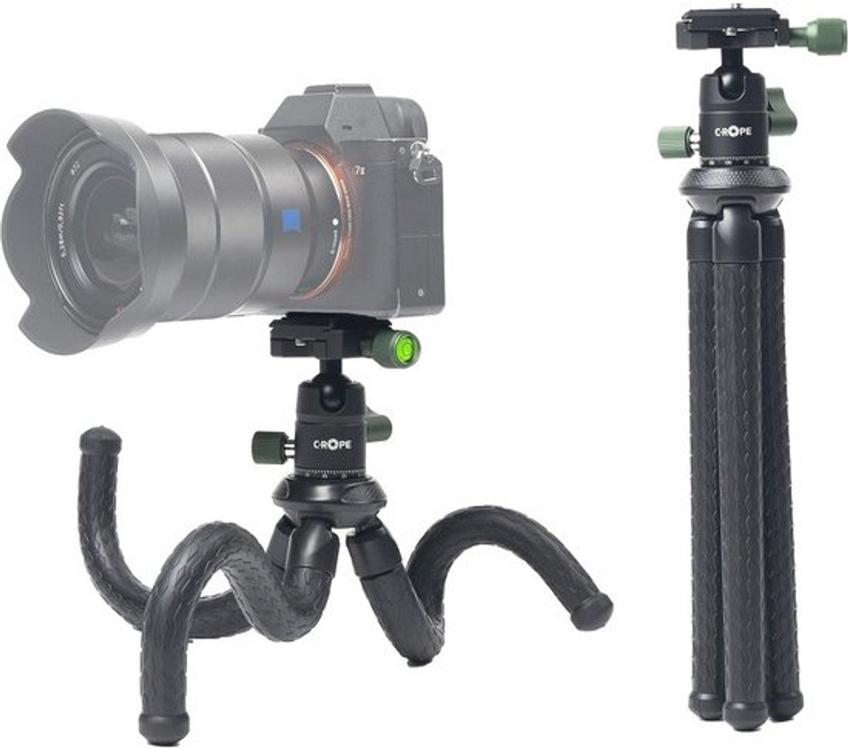 Flexibele camera tripod met 360 graden balhoofd en belasting tot 2 kg