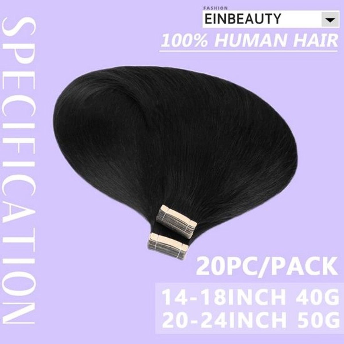Tape Extensions Menselijk Haar 20 Stuks 60 cm 50g – Natuurlijk en Zacht