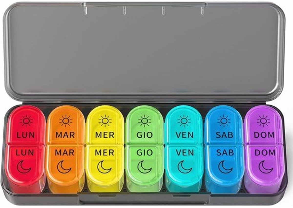 Medicijnbox voor 7 dagen met 2 vakken - Tablettenbox voor medicijnen en vitaminen