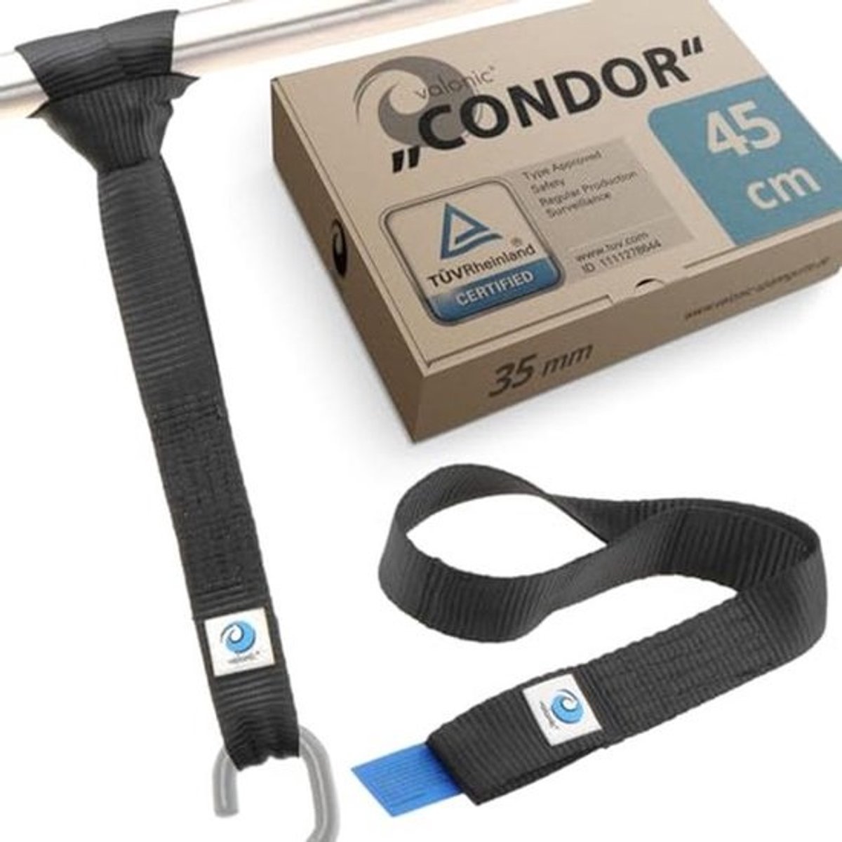 2x 45 cm Lashing Loops - 35mm, 1750 kg TÜV Certified - For Secure Motor Transport