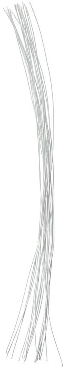 Draad Bedekt met Stof - Bloemendraad - Bloemen Schikken - Flexibel en Sterk - 20 Stuks 45cm - Wit