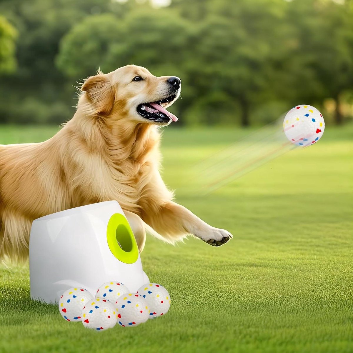 Hondenbal Werper – Interactief Speelgoed – Hond Spelletjes – Automatische Functie – 38 cm – Blauw
