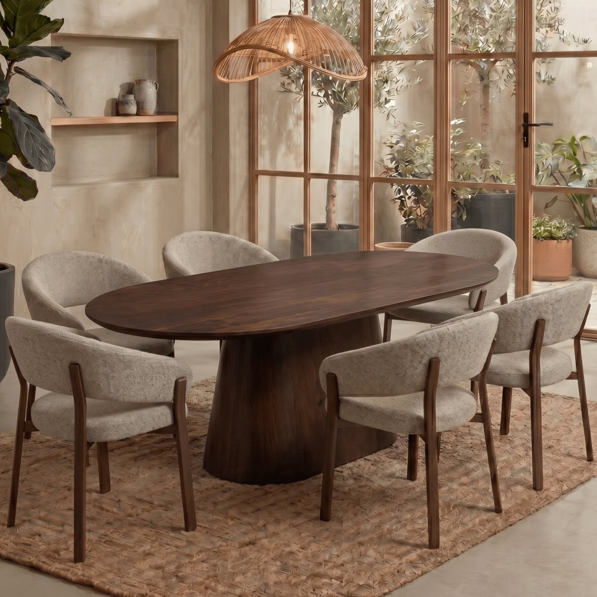 Mangohouten Eettafel Nova Capsule Donkerbruin 210×100 cm Mahom Industrieel - Dinertafel van Mangohout & Metaal - Industriële Eettafel