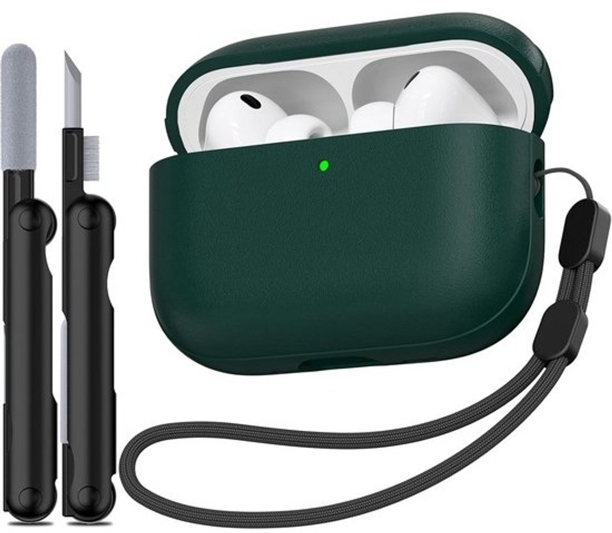 Volledige Beschermhoes Openingen voor AirPods Pro 3 (2025) met Draagkoord en Reinigingsset