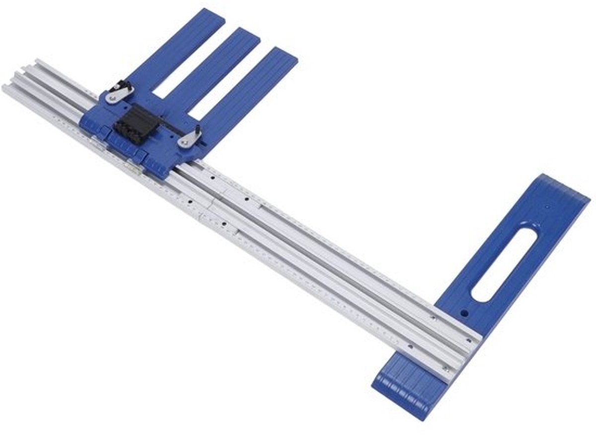Cirkelzaag Geleider - Zaag Hulpstuk - Precisie Houtsnede - Verstelbaar Bereik - 0-65 cm - Blauw Zilver