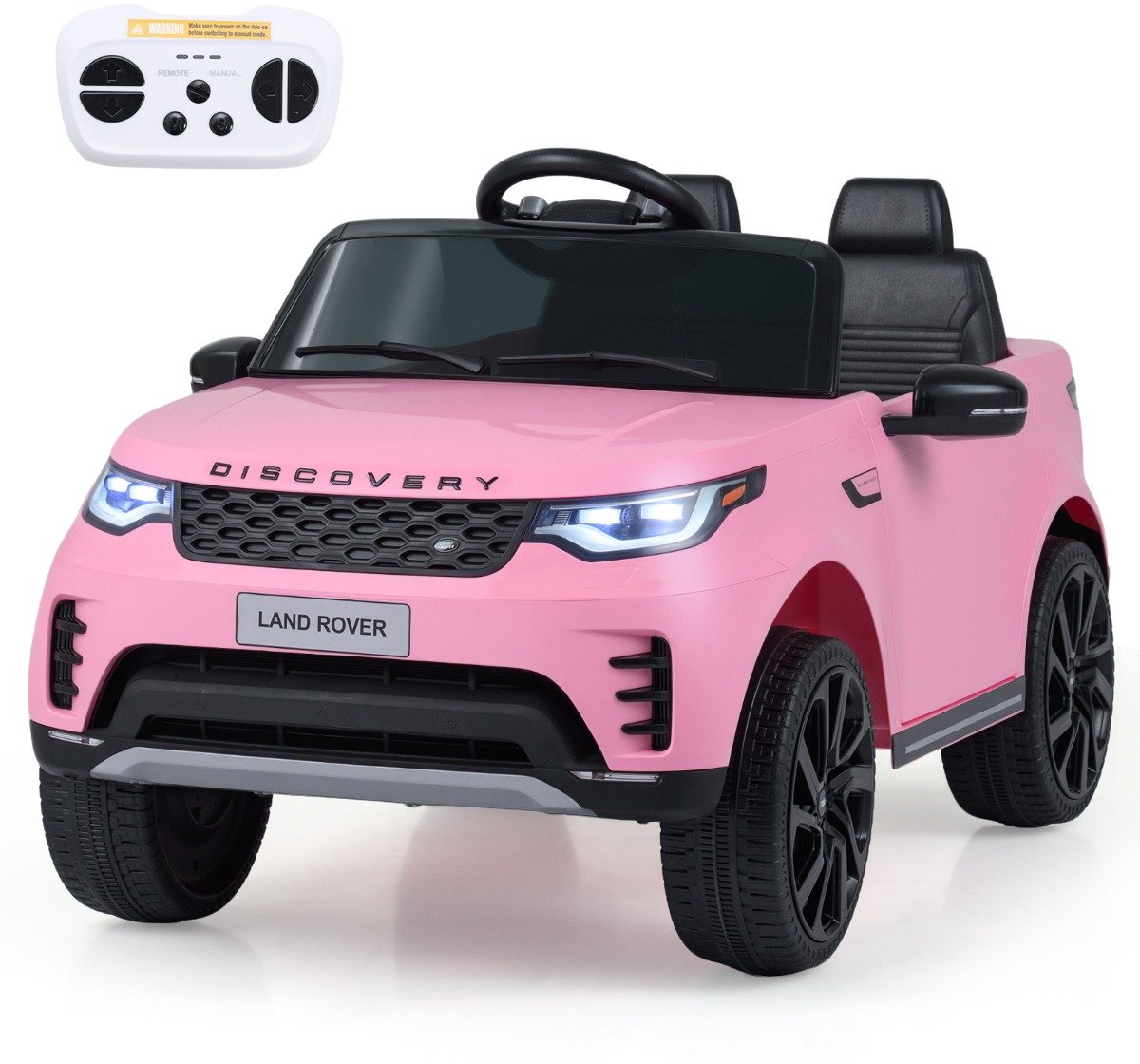 SureDeal® - Speelgoedauto' - Land Rover Discovery - Officiële Licentie Elektrische - Vering - Led koplampen - 106x68x56 cm - Roze