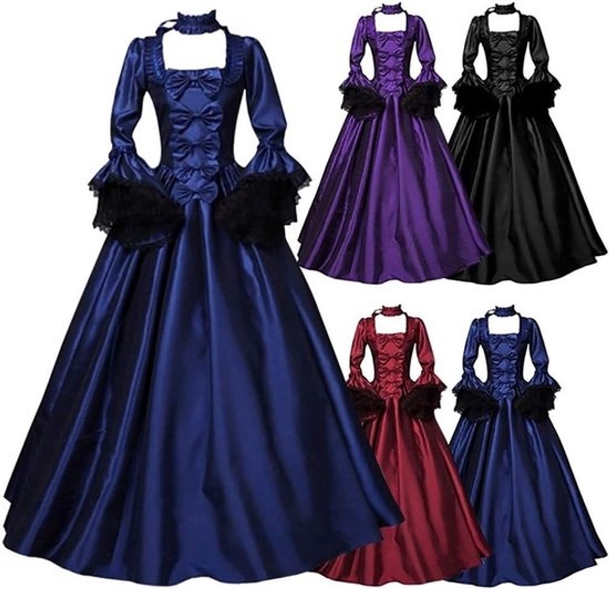 Vintage Victoriaanse Jurk voor Dames - Middeleeuws Baljurk Kostuum